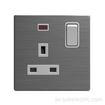 1Gang Double Pole Ngalih 15A Socket W / Neon